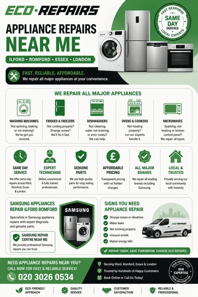 Appliance Repairs Near Me in Ilford, Romford & Essex
